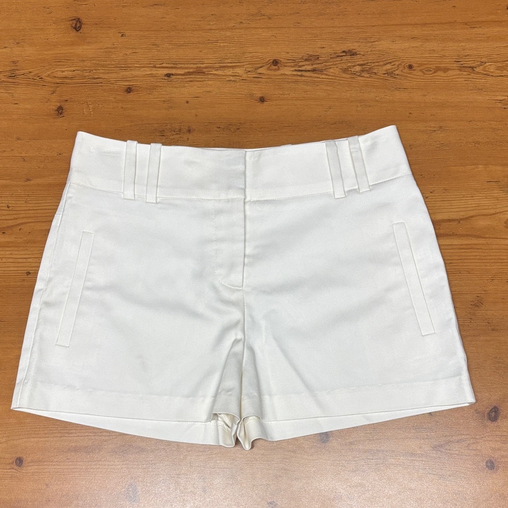 bebe High Waist Cream Shorts